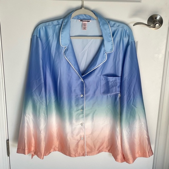 New! Victoria's Secret Satin Blue Ombre Pajama Set Size XXL nwot 47505 - Picture 3 of 16